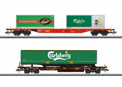 "Carlsberg and Tuborg" KLV (Combination Load Service) Freight Car Set AC H0